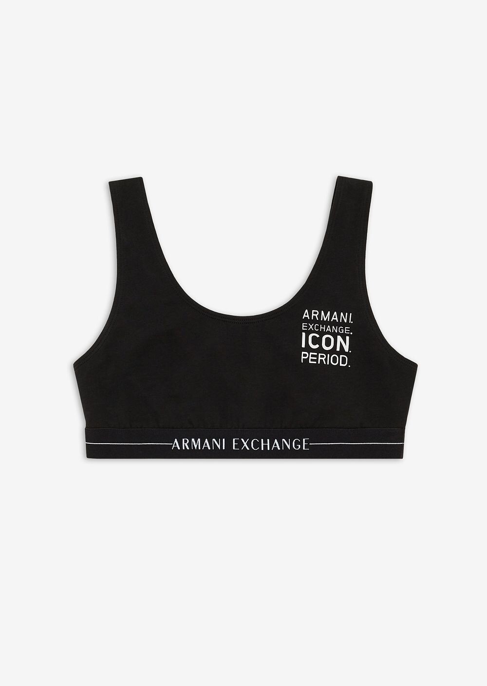 

Бралетт из эластичного хлопка с логотипом Icon Armani Exchange, черный