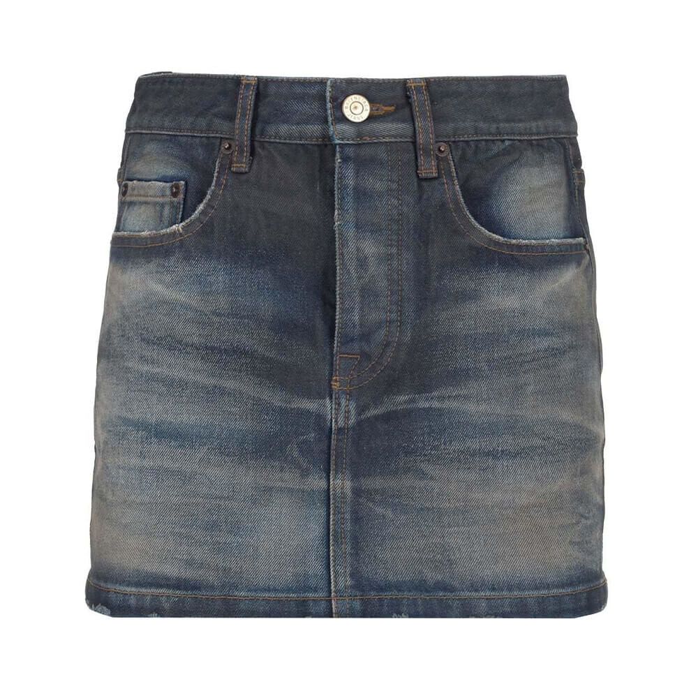 

Юбка Balenciaga Frayed Edge Denim Mini, голубой