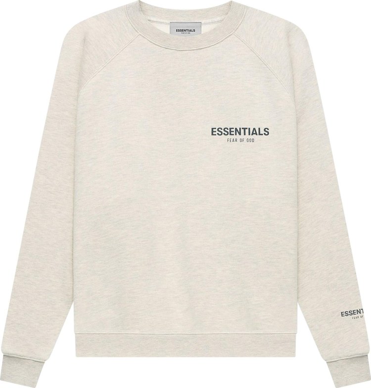 Пуловер Fear of God Essentials Pullover Crewneck 'Light Heather Oatmeal', кремовый - фото