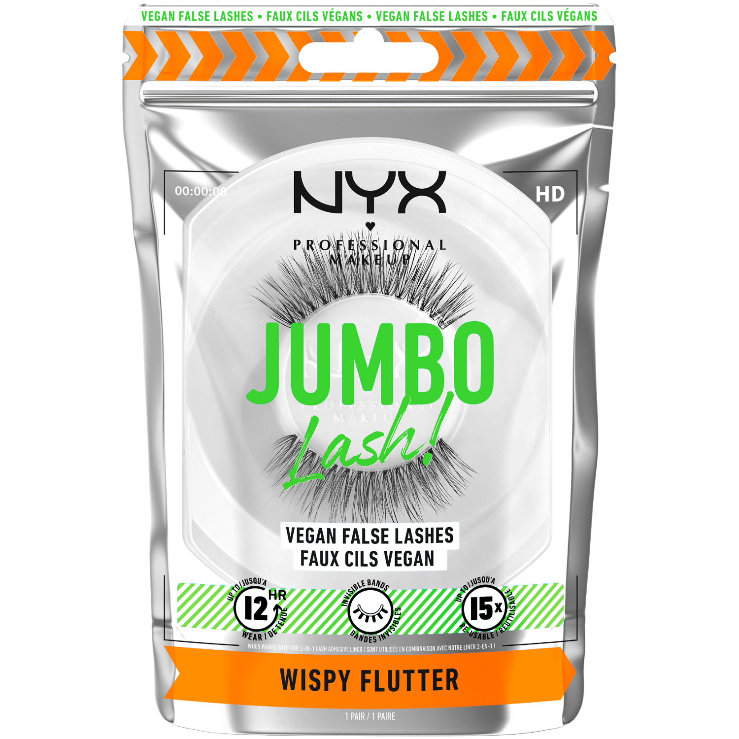 NYX Professional Makeup Jumbo Lashes Wispy Flutter накладные ресницы, 1 упаковка