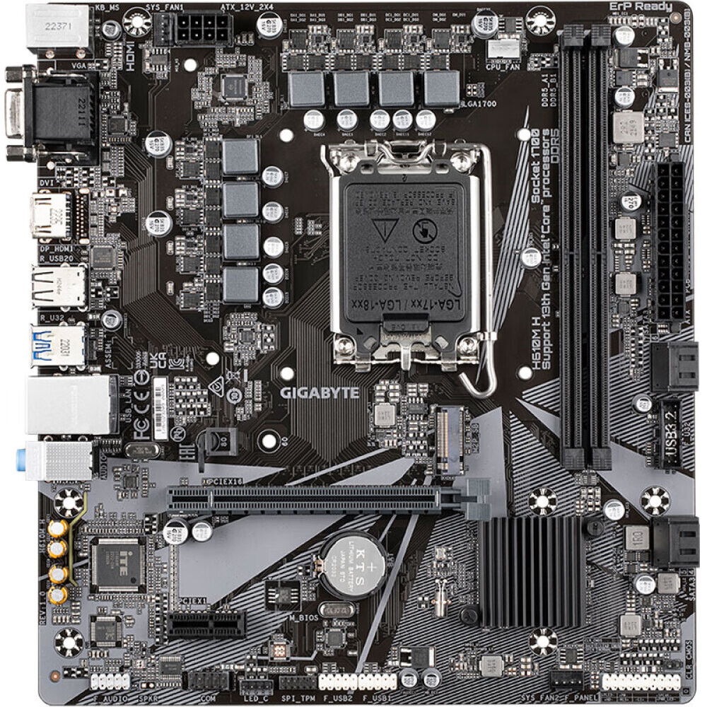 

Материнская плата Gigabyte H610M H DDR5, LGA1700