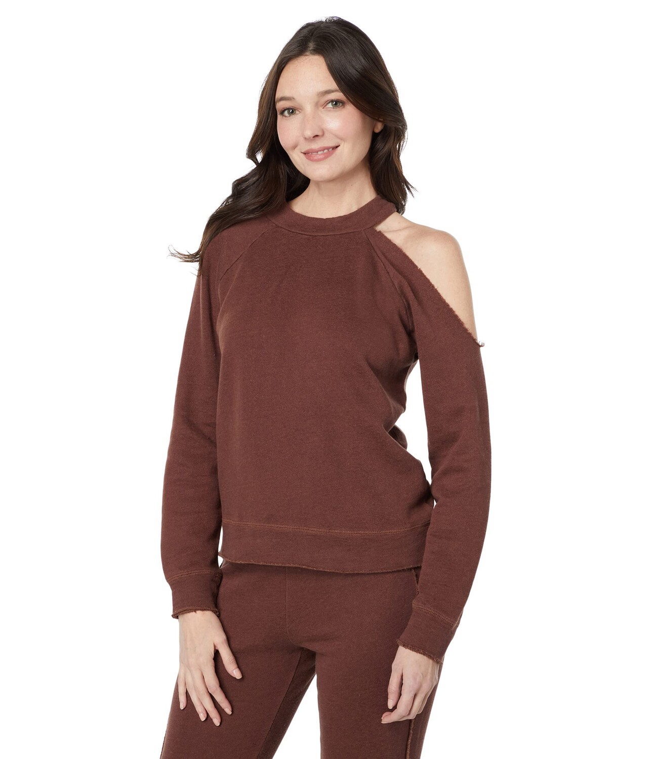 

Пуловер Chaser, Linen French Terry Vented Shoulder Mock Neck Pullover, Коричневый, Пуловер Chaser, Linen French Terry Vented Shoulder Mock Neck Pullover