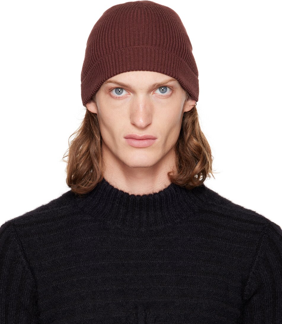 

Коричневая шапка из натуральной шерсти Rick Owens