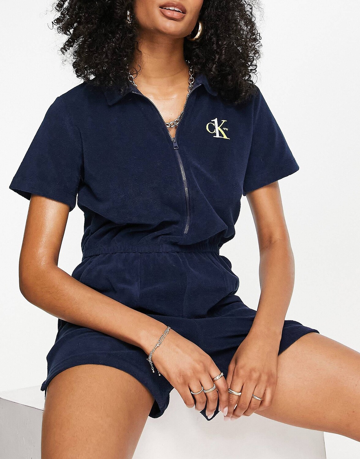 

Синий махровый комбинезон Calvin Klein