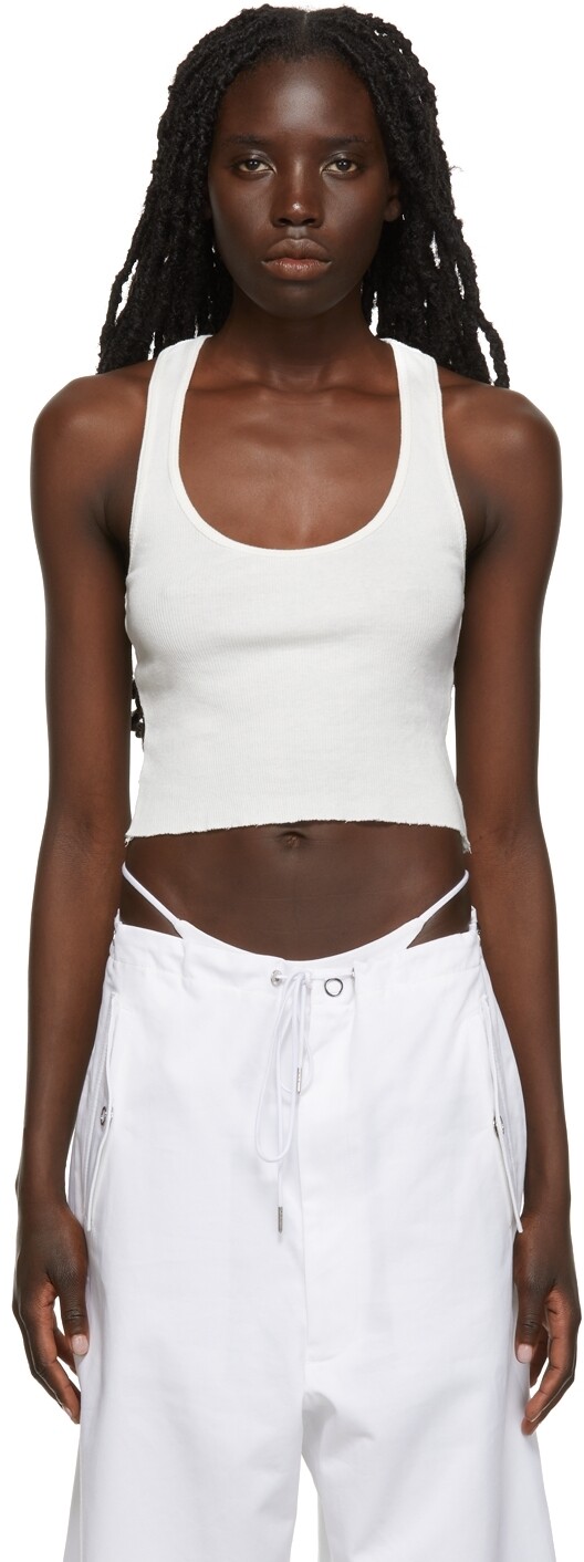 

Эксклюзивная укороченная майка в рубчик Off-White от SSENSE ÉTERNE