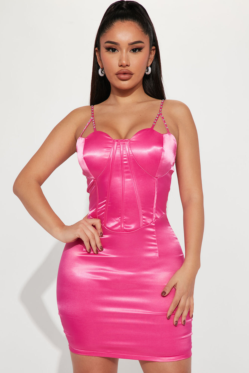 

Мини платье Fashion Nova D50331C, фуксия