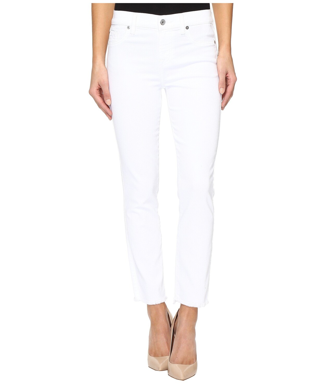 

Джинсы 7 For All Mankind, Roxanne Ankle w/ Raw Hem in White Fashion