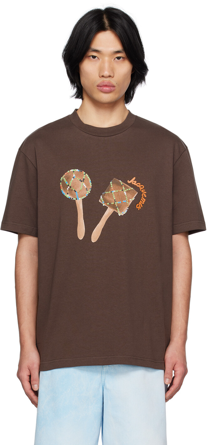 

Коричневая футболка Le Raphia 'Le T-Shirt Maraca' Jacquemus, Коричневый