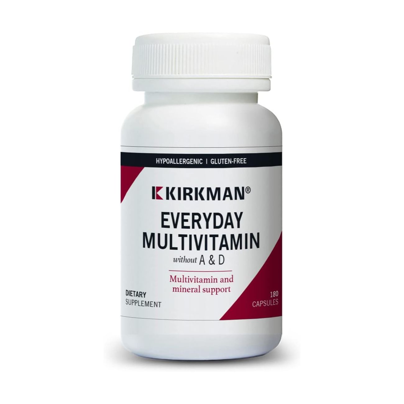 Мультивитамины Kirkman EveryDay Without Vitamins A & D, 180 капсул мультивитамины kirkman labs a и d 180 капсул