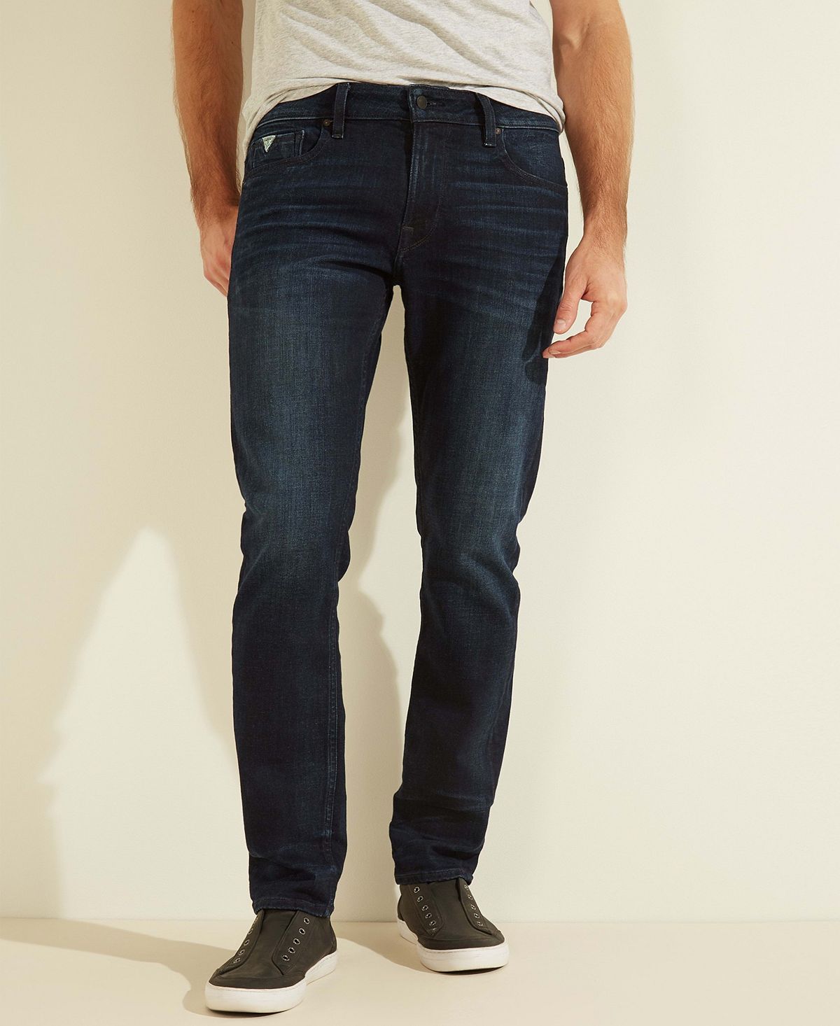 Мужские узкие зауженные джинсы GUESS, мульти мужские джинсы рваные узкие однотонные винтажные зауженные