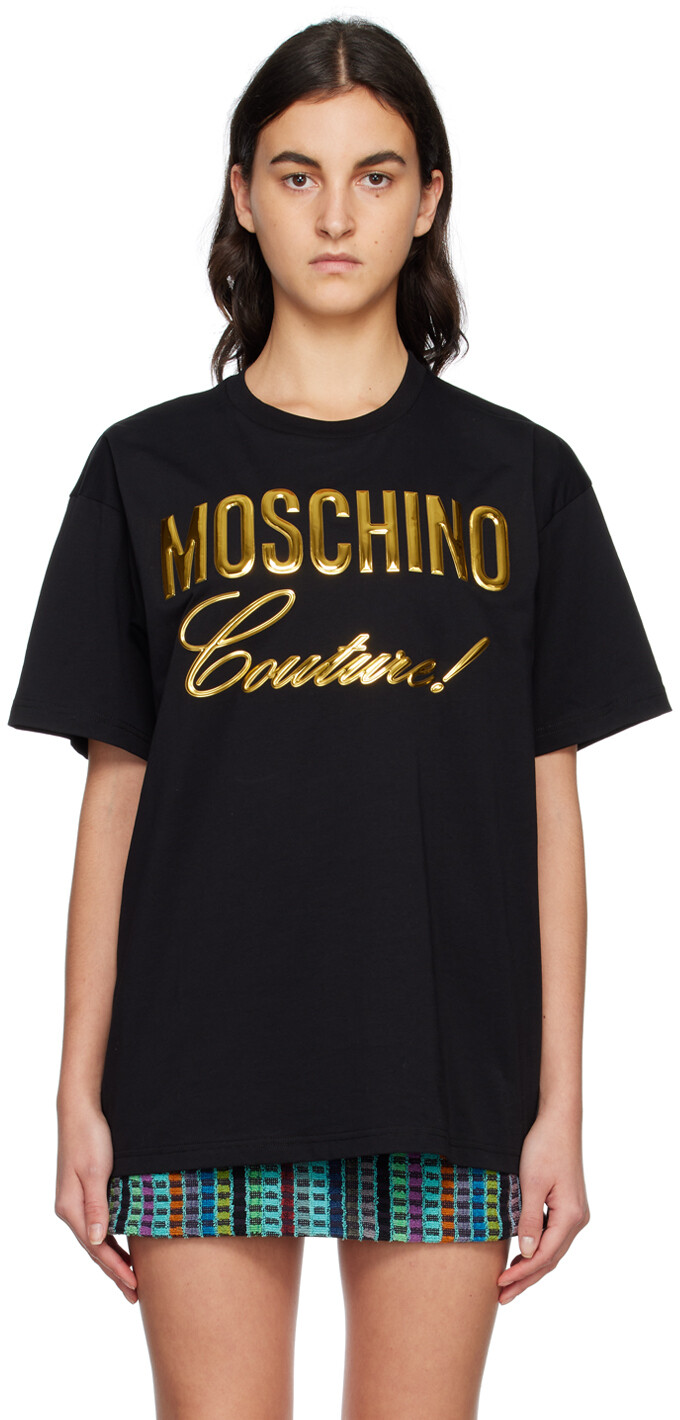 

Черная институциональная футболка Moschino