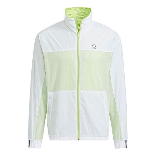 Куртка Adidas neo Stand Collar Colorblock Zipper Autumn Colorblock, Белый/Зеленый куртка adidas originals split firebird colorblock gn8618 разноцветный