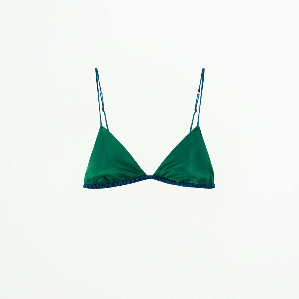 Братлет Zara Satin Triangle - Limited Edition, зеленый топ на тонких регулируемых бретелях с чашечками my with cup nero l размер