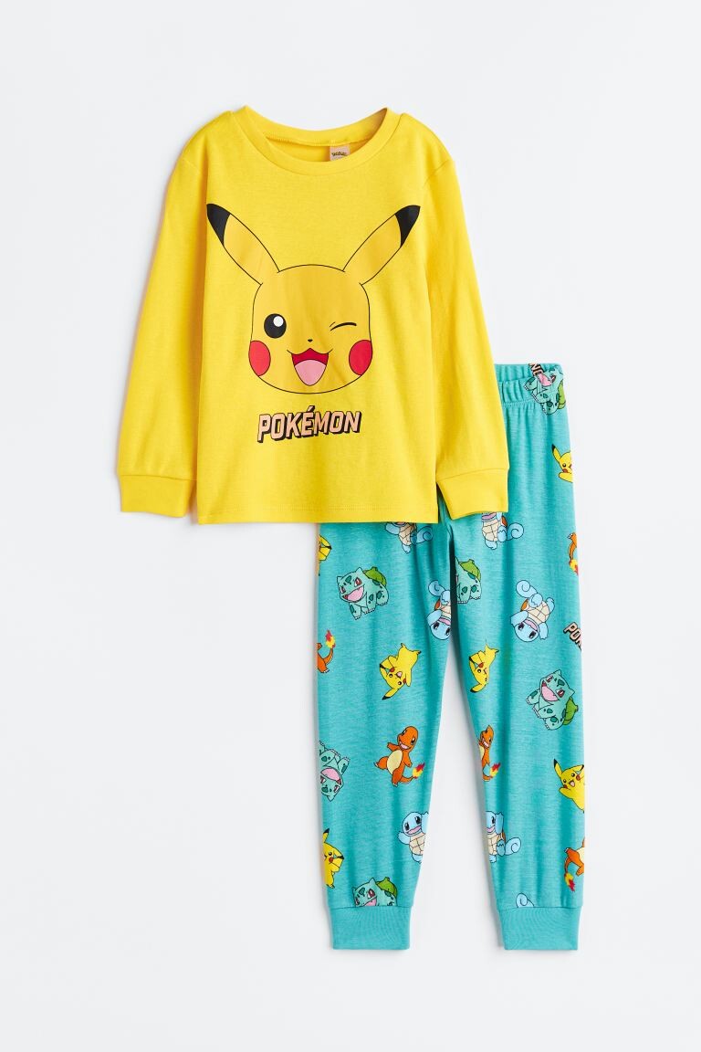 

Печатные пижамы H&M, желтый/покемон