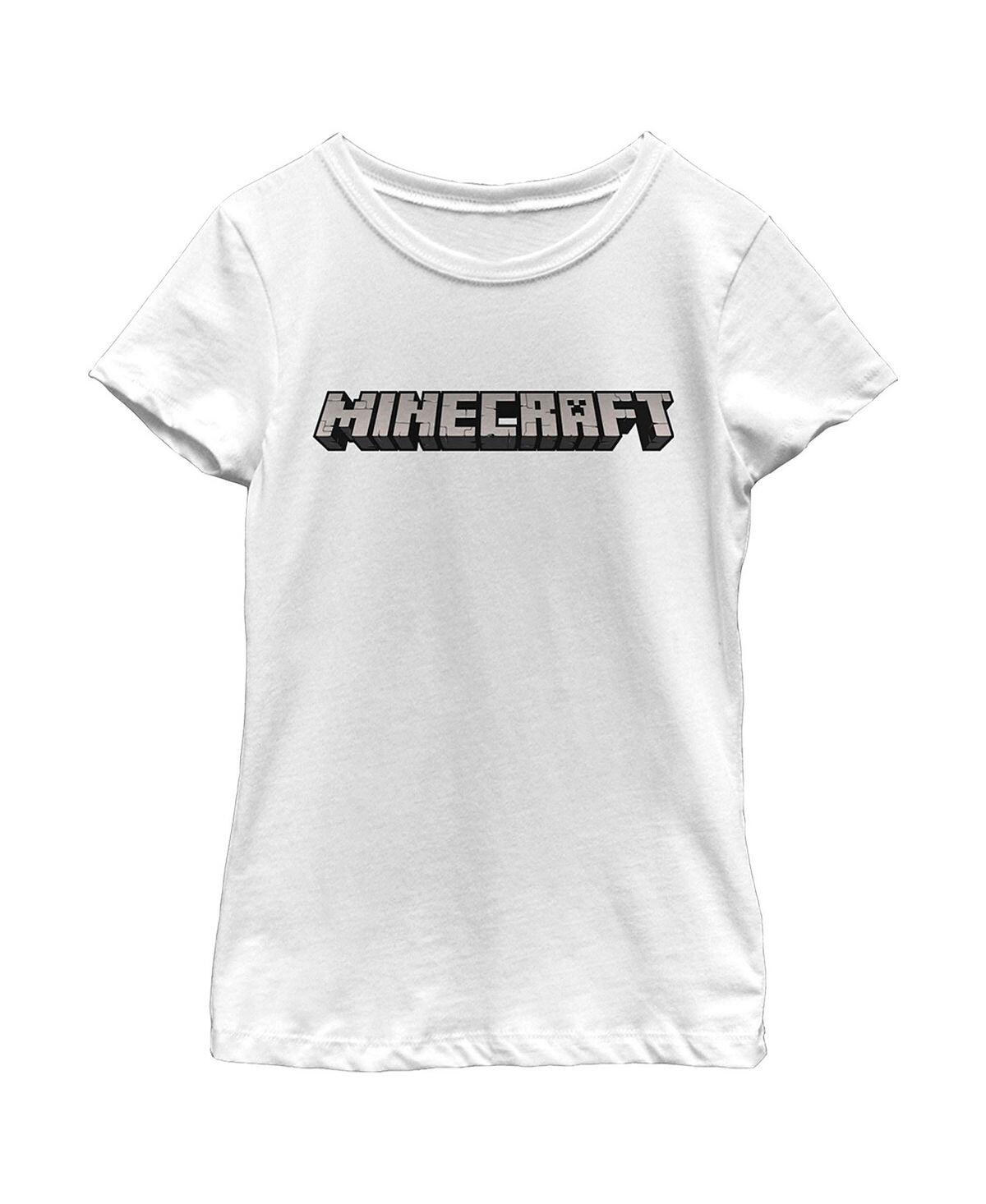 

Белая детская футболка с логотипом Minecraft Classic для девочек Microsoft