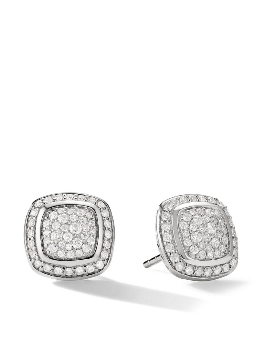 

Серебряные серьги-гвоздики Albion с бриллиантами David Yurman, серебряный