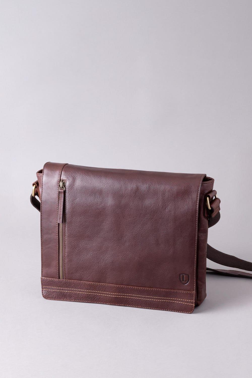 Большая кожаная сумка-мессенджер Keswick Lakeland Leather, коричневый