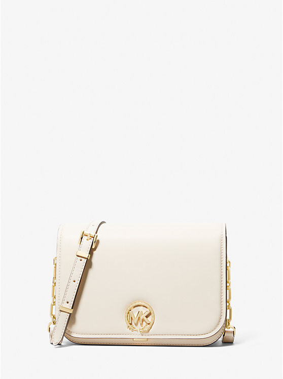 

Кожаная сумка-мессенджер Delancey среднего размера New Year Michael Kors, бежевый