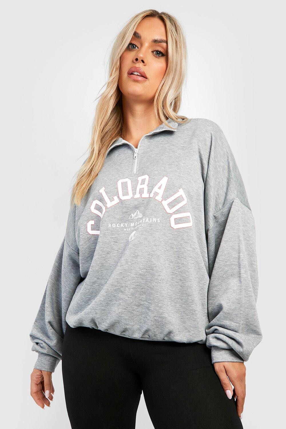 

Свитшот plus colorado на половине молнии Boohoo, серый