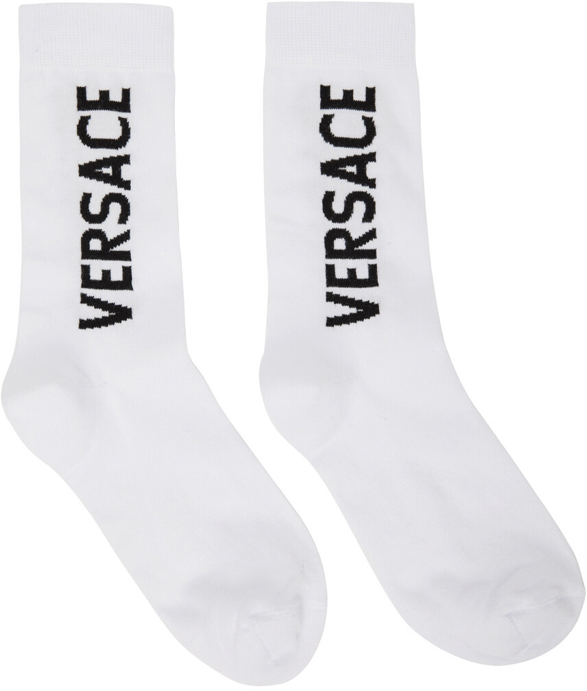 

Белые носки с логотипом Versace