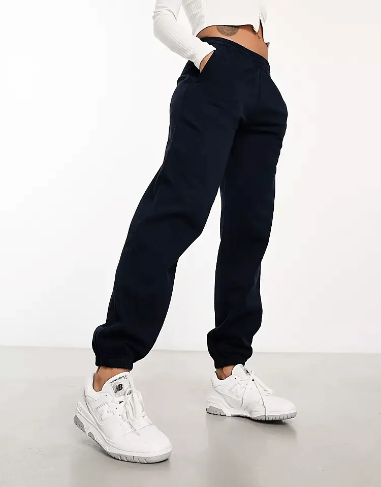 

Брюки Superdry Embroidered Boyfriend Jogger, темно-синий
