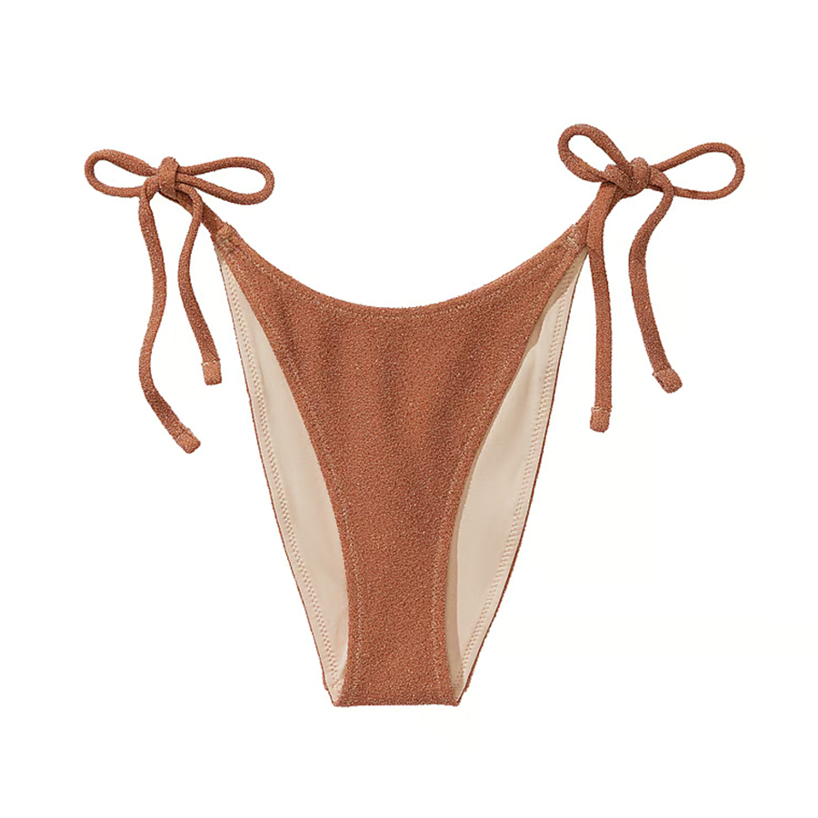 Плавки бикини Victoria's Secret Swim Shimmer Side-Tie Brazilian, коричневый плавки бикини victoria s secret swim shimmer classic розовый