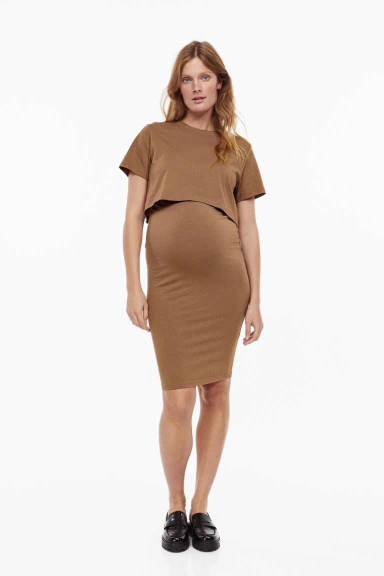 

МАМА Комплект из 2-х частей с топом и юбкой H&M, темно-бежевый