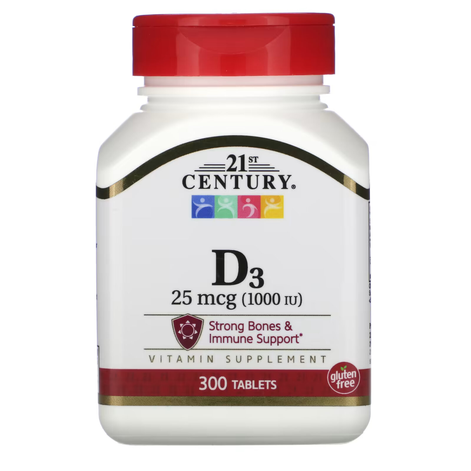 21st Century, Витамин D3, 25 мкг (1.000 МЕ), 300 таблеток витамин d3 25 мкг 1000 ме 60 таблеток 21st century