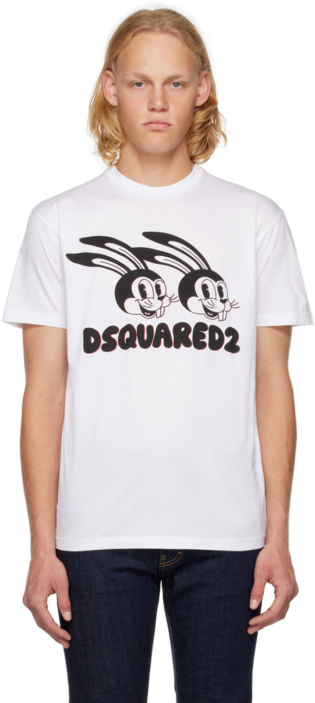 

Белая футболка с лунным Новым годом Dsquared2