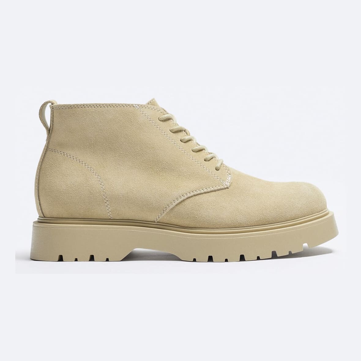 

Ботинки Zara Chunky Split Suede, бледно-песочный