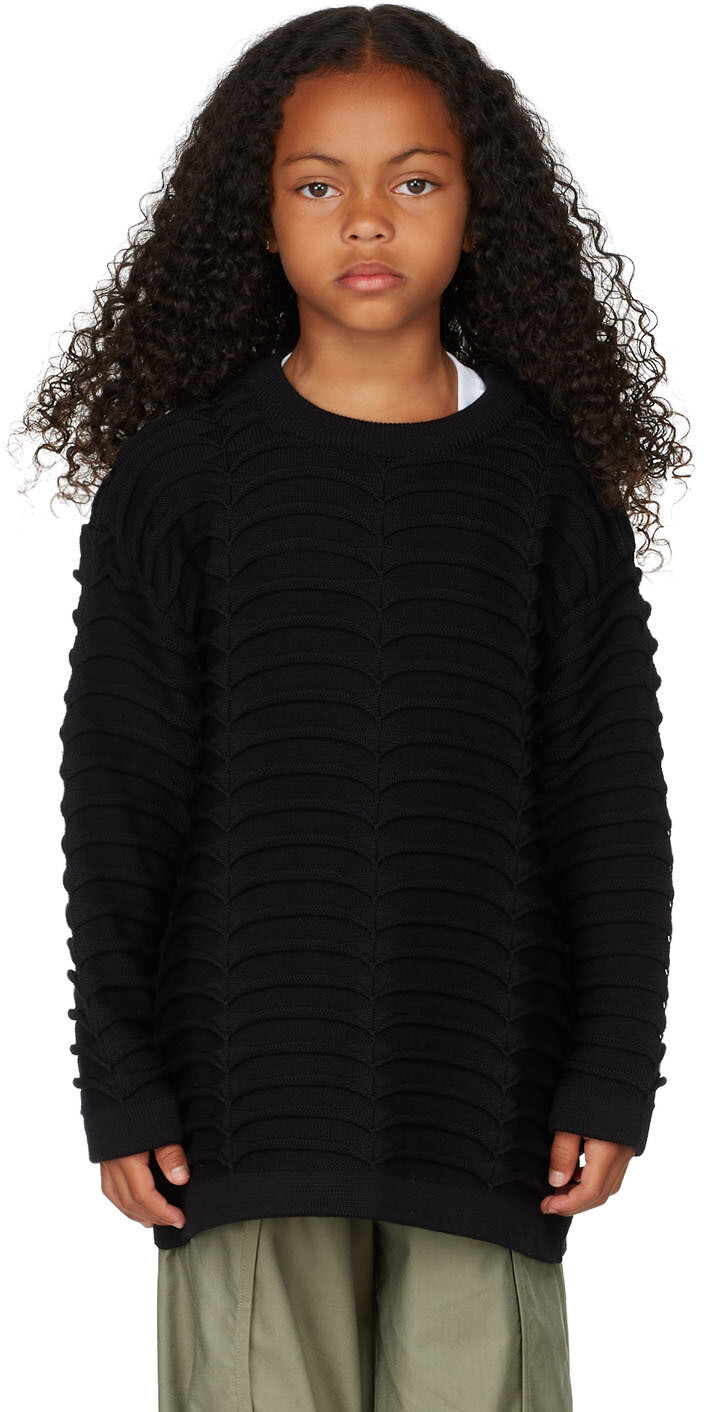 

SSENSE Exclusive Kids Black Mini Macro Vertebrae Sweater STRATEAS CARLUCCI