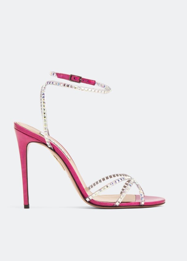 

Сандалии AQUAZZURA Dance plexi 105 sandals, розовый