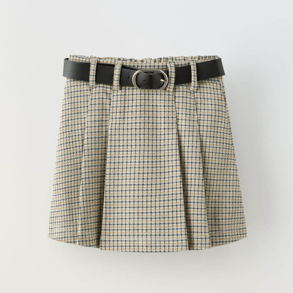 Юбка-шорты Zara Check With Belt, песочный юбка i am studio мини пояс ремень размер s бирюзовый