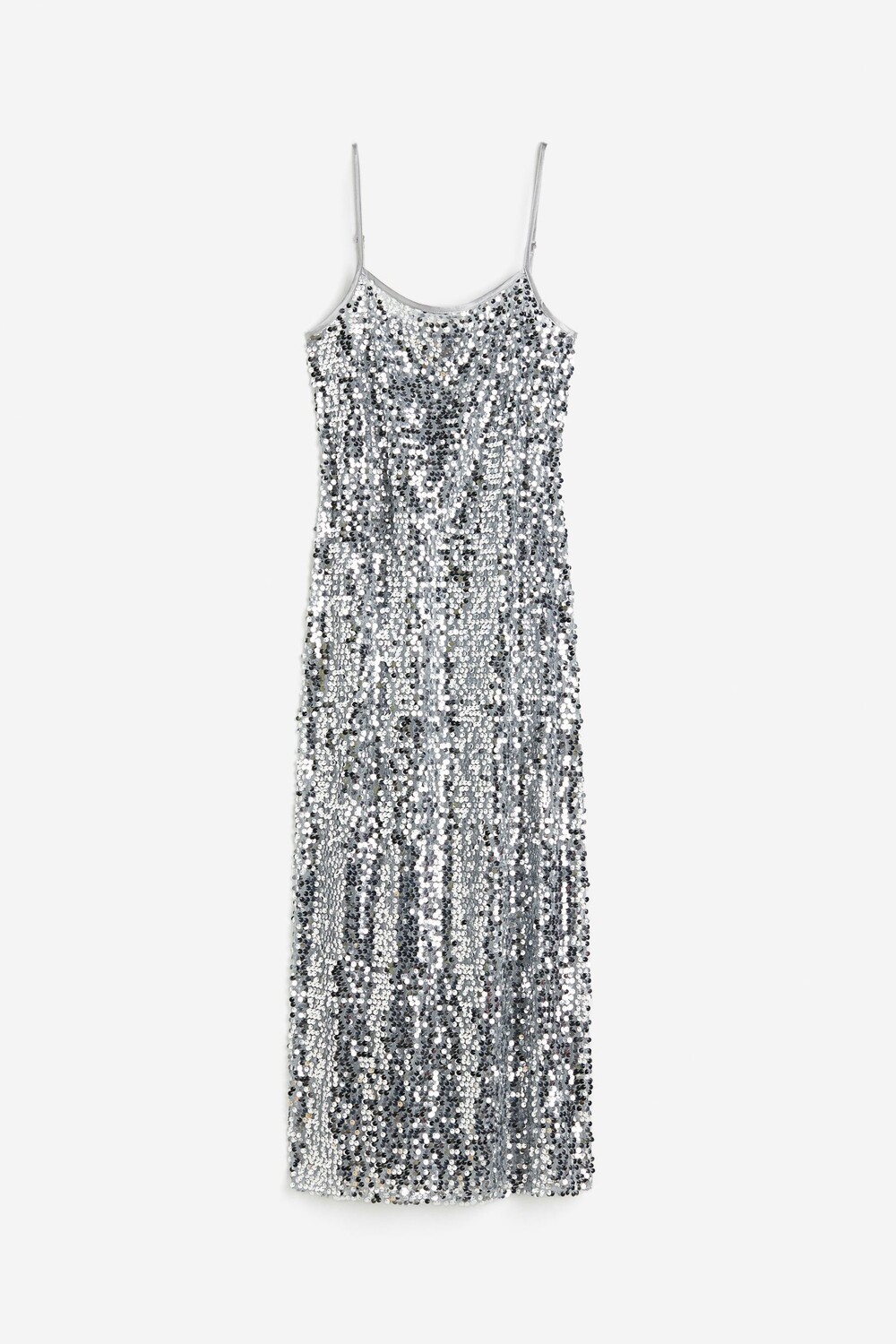 

Платье H&M Sequined Slip, серебристый