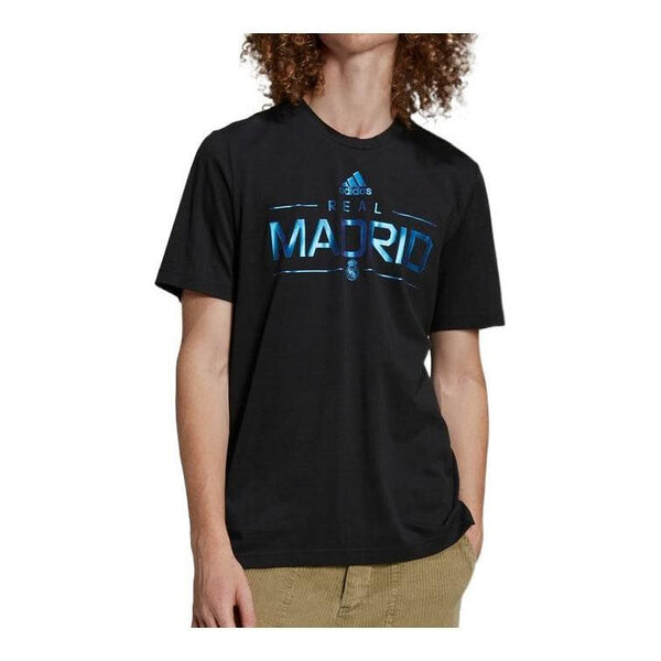 

Футболка Adidas real Madrid Alphabet Printing Casual Short Sleeve Black, Черный