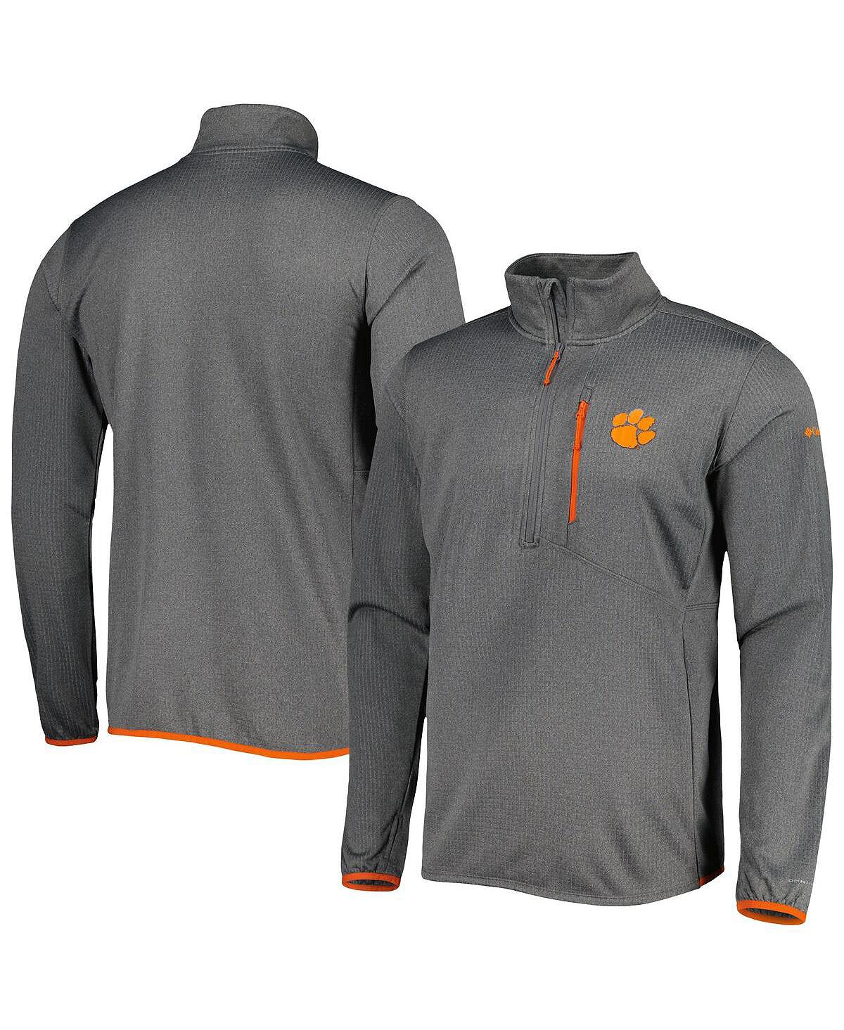 Мужской серый топ clemson tigers park view omni-wick half-zip Columbia, серый - фото