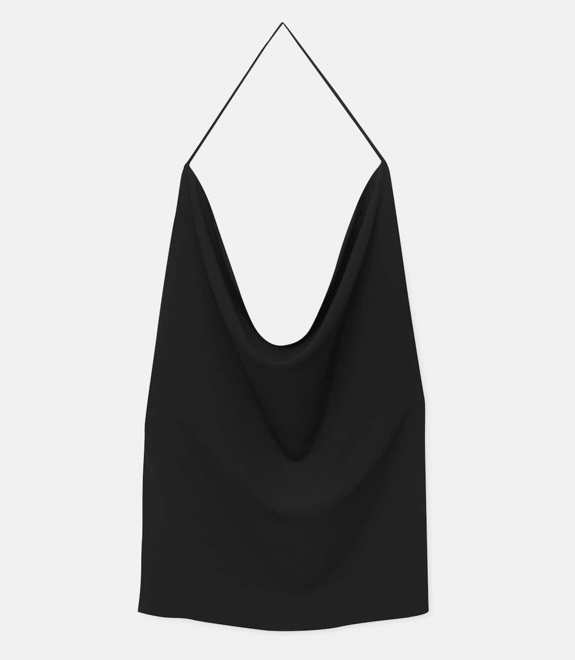 

Топ Pull&Bear Open-back Draped Halter, черный