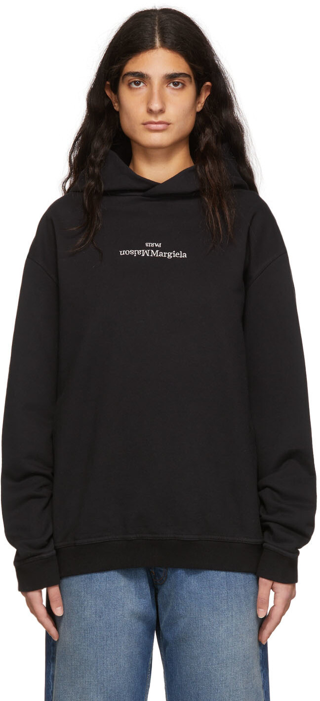 

Черный худи с логотипом Maison Margiela