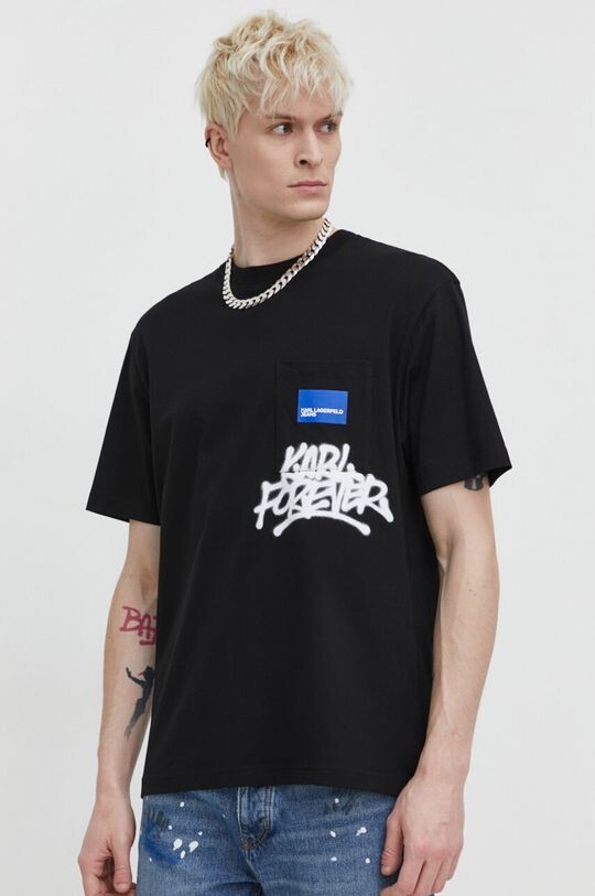 

Хлопковая футболка Karl Lagerfeld Jeans, черный
