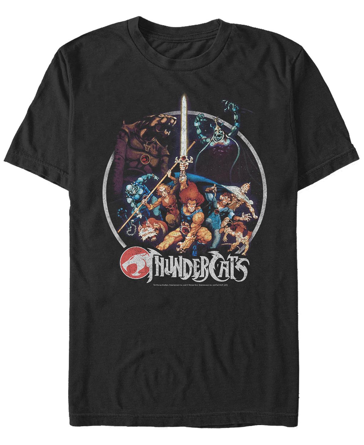 Мужская футболка с коротким рукавом thundercats thundercats в винтажном стиле с круглым плакатом Fifth Sun, черный thundercat thundercat apocalypse 2 lp
