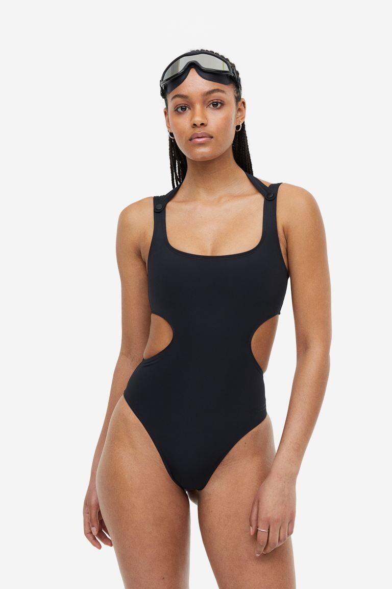 

Купальник с вырезами на бедрах H&M, черный