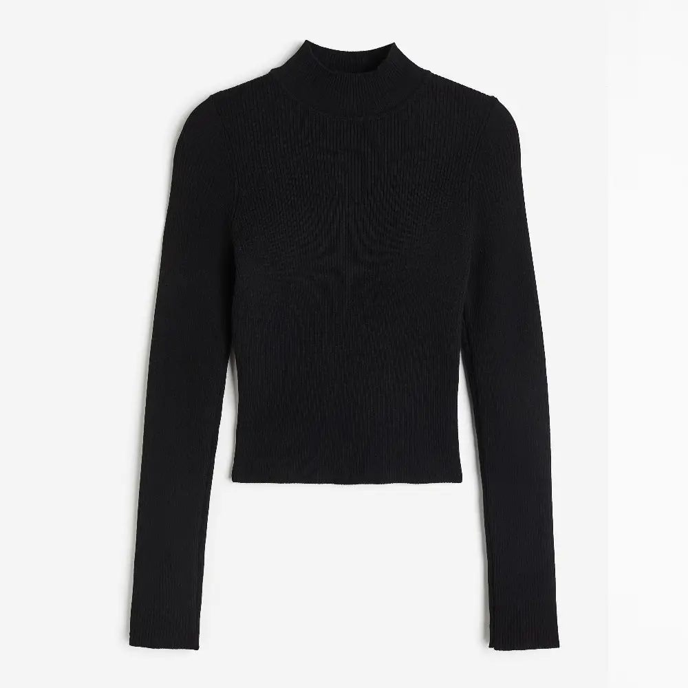 

Свитер H&M Rib-knit Mock Turtleneck, черный