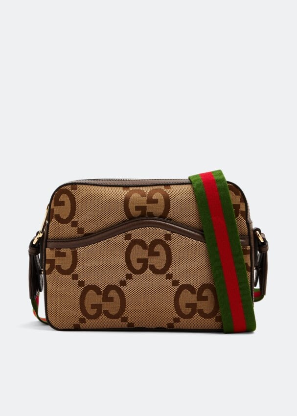 Сумка GUCCI Jumbo GG messenger bag, коричневый