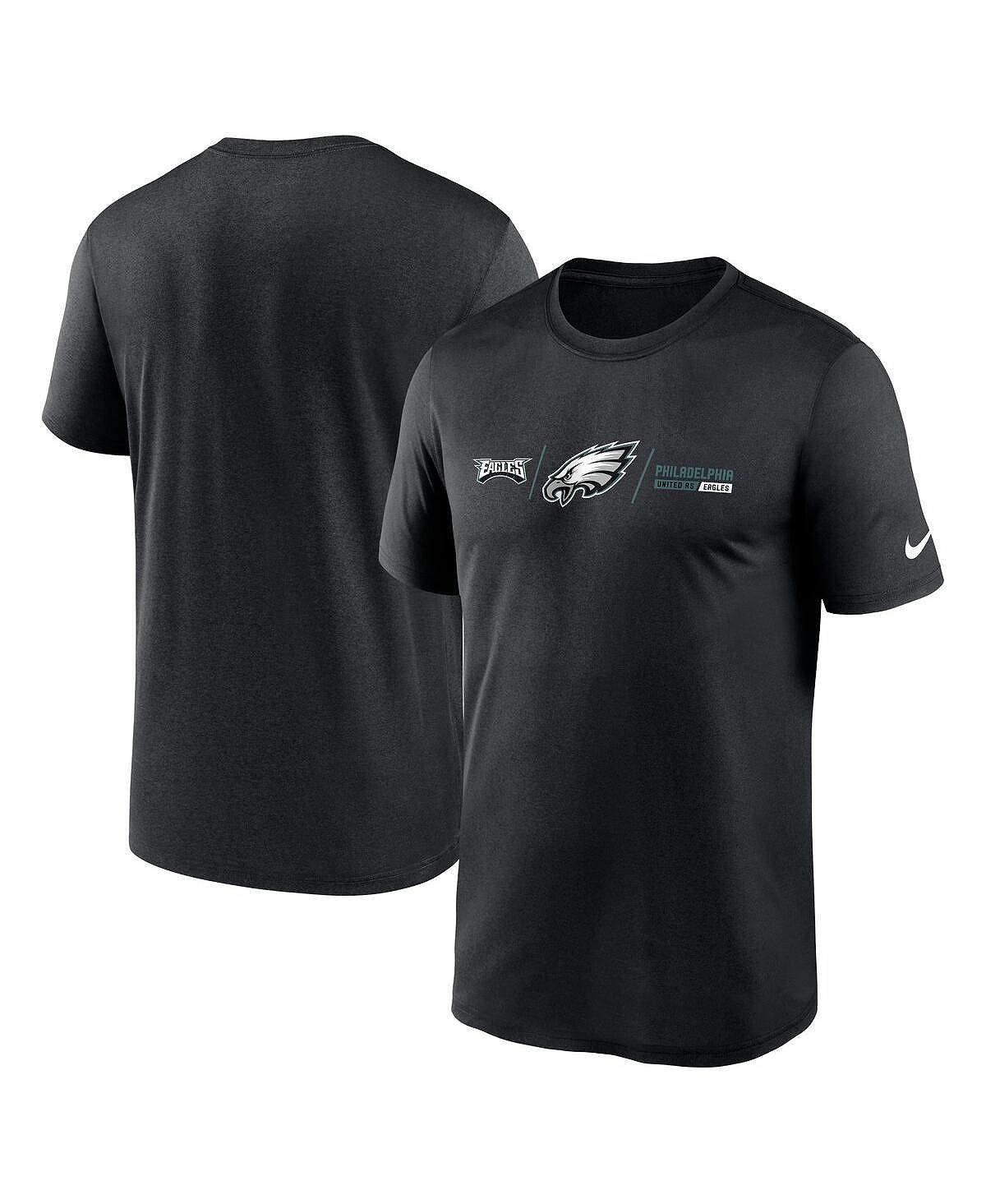 Мужская черная футболка philadelphia eagles horizontal lockup legend Nike, черный eagles eagles 180g