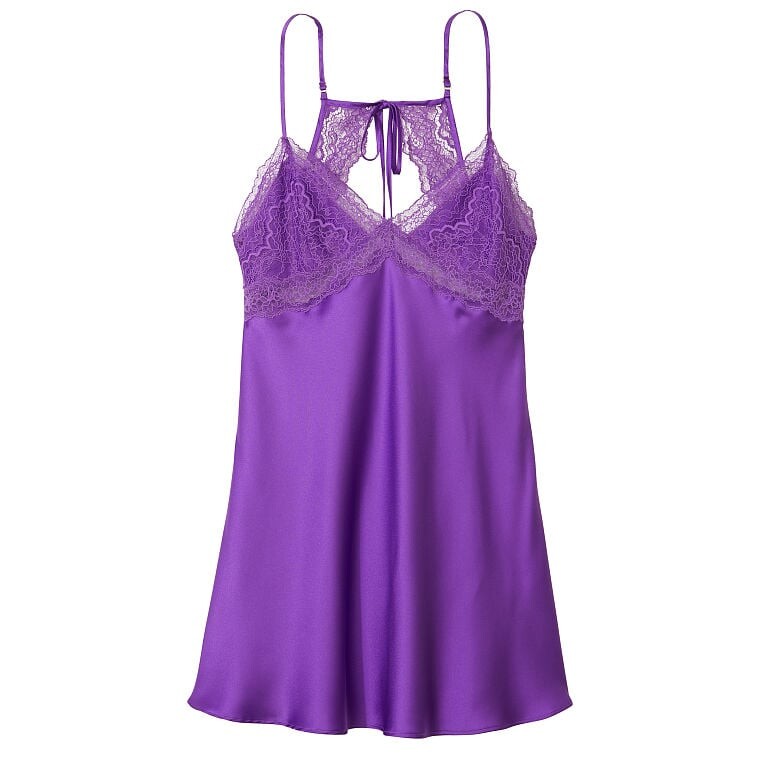 

Сорочка Victoria's Secret Stretch Satin Lace Cutout Slip, фиолетовый