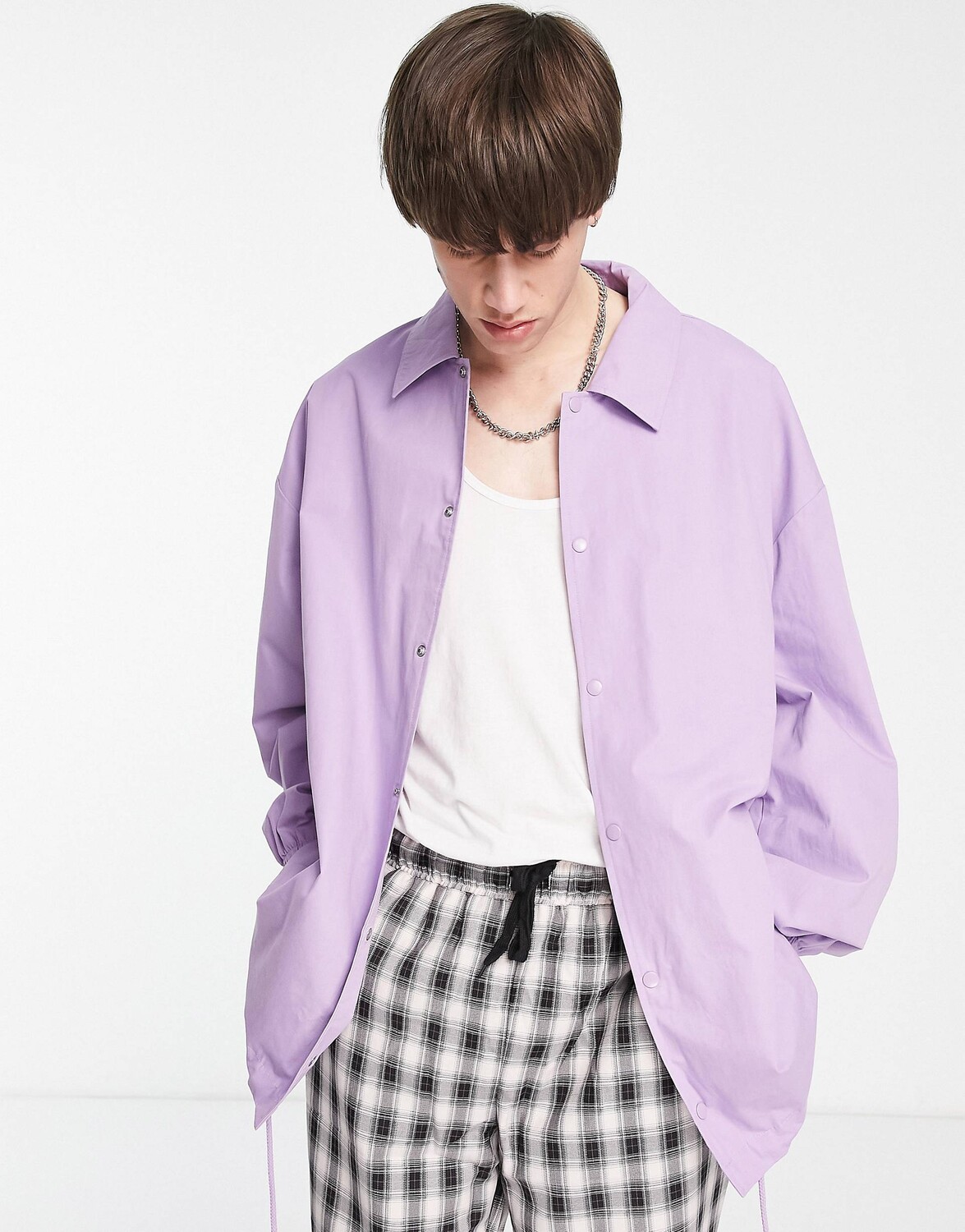 

Фиолетовая спортивная куртка оверсайз ASOS DESIGN, Фиолетовый