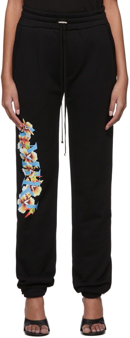 

Черные брюки для отдыха с логотипом Hibiscus AMIRI, Черный