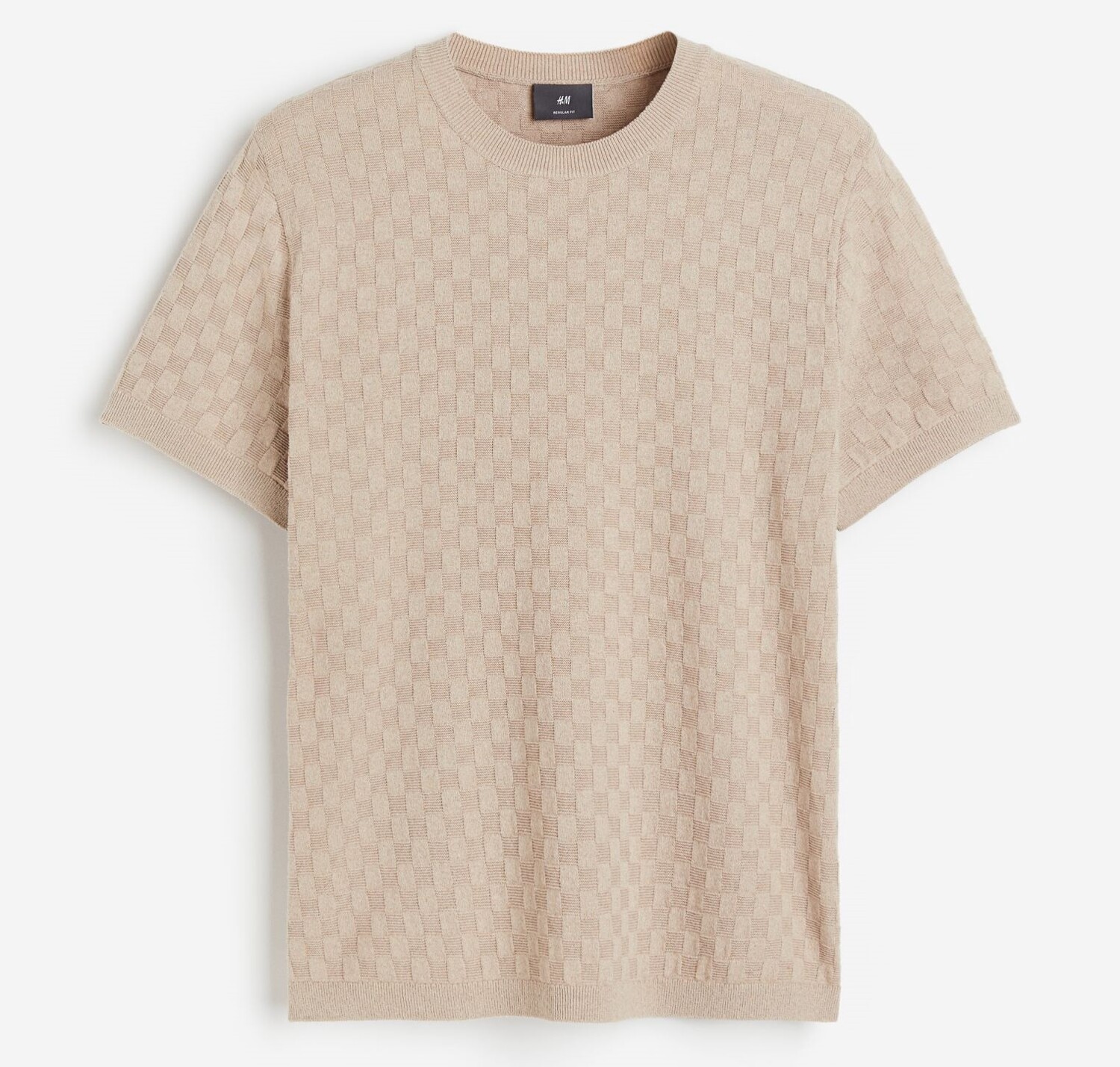

Футболка H&M Regular Fit Pattern-knit, бежевый