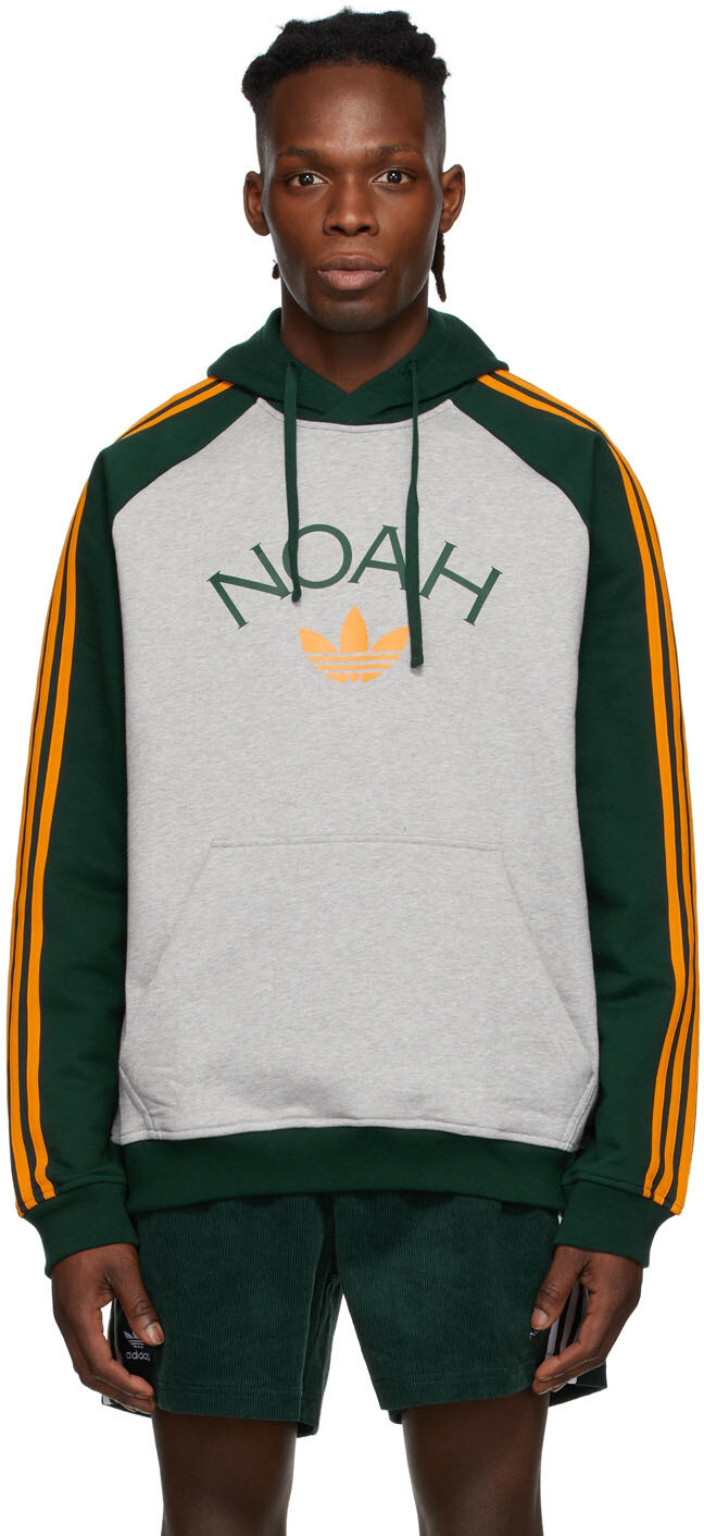 

Серо-зеленая худи с тремя полосками adidas Originals Edition Noah, Зеленый