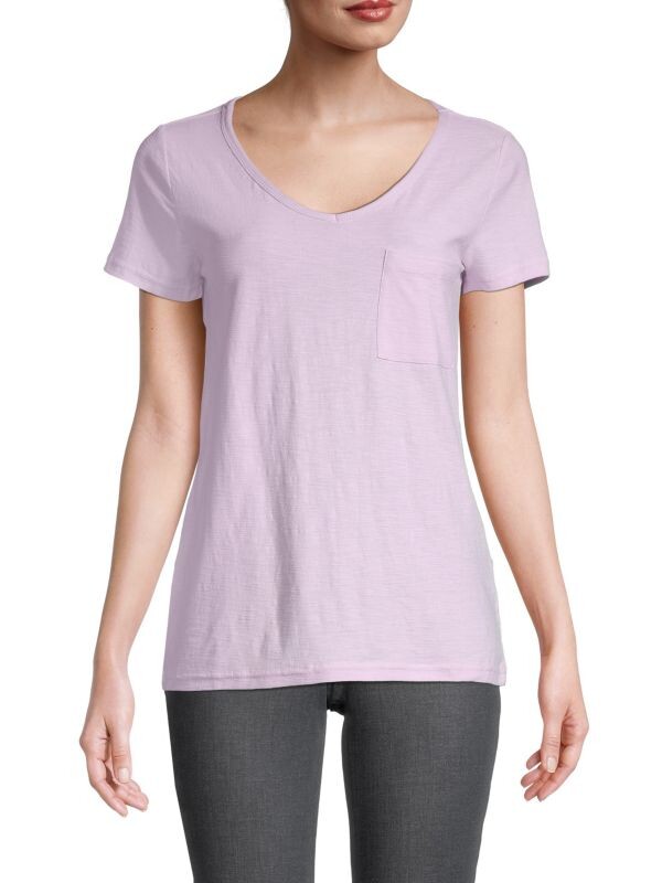 

Футболка с v-образным вырезом Saks Fifth Avenue Winsome orchid
